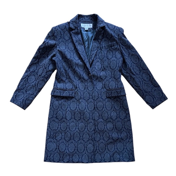 Brocade Grey Jones New York Coat Size 6 - Picture 3 of 7